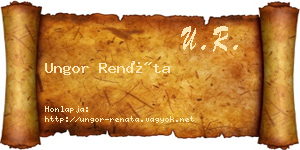 Ungor Renáta névjegykártya